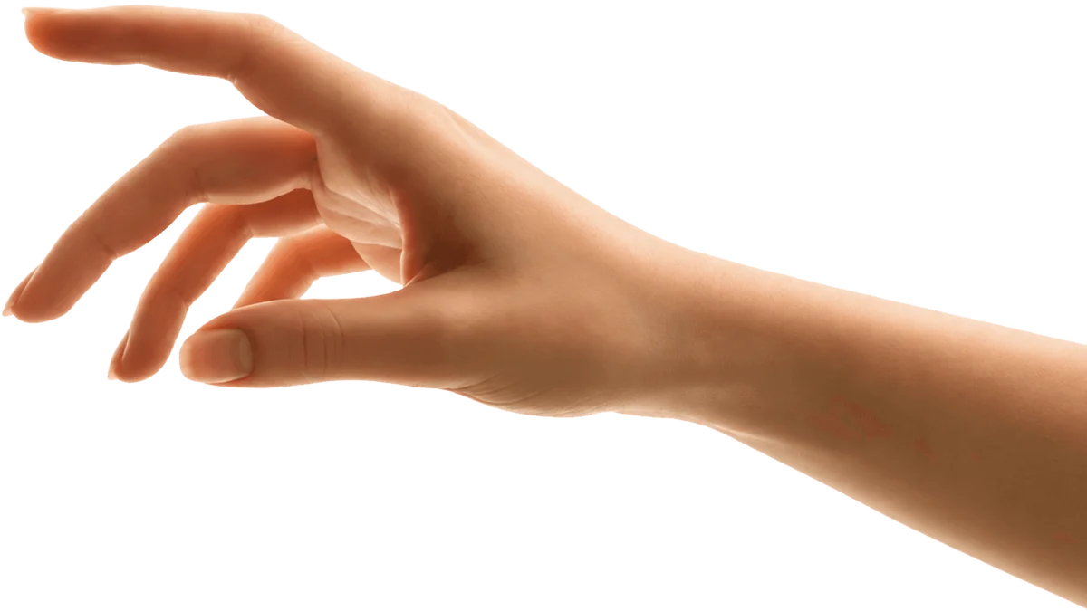 A human hand reaching toward the AI hand